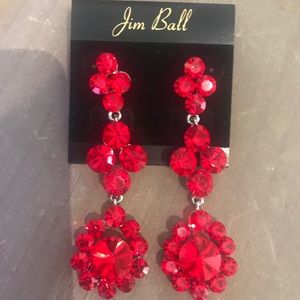 Jim Ball Red Earrings